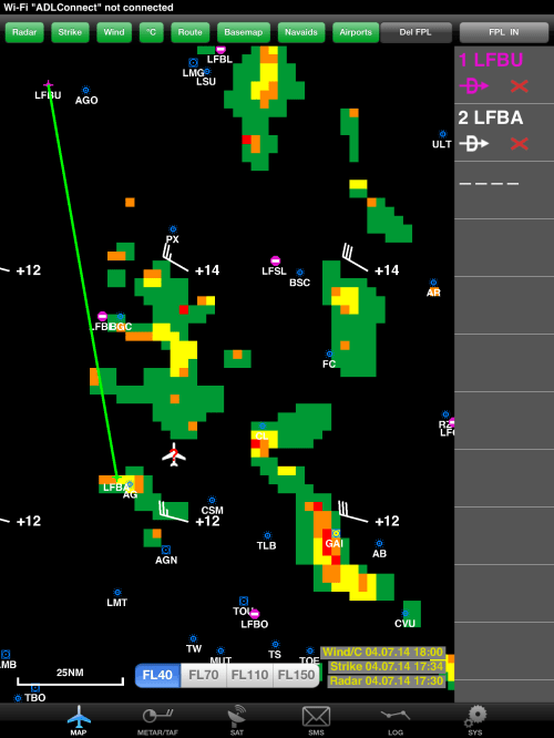 Image Radar à l'arrivée: pas génial...